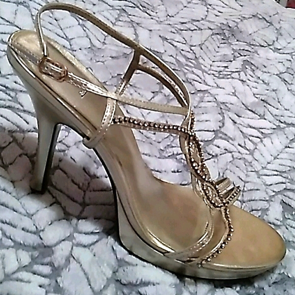 Bakers Gold Rhinestone Heels - Picture 4 of 5